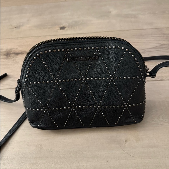 Michael Kors Black Quilted Studded Crossbody Bag - Picture 1 of 1